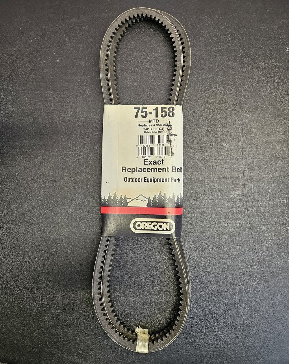 Oregon 75-158 MTD Replacement Deck Belt 3/8" x 35-1/4" Replaces 954-0487 Mower